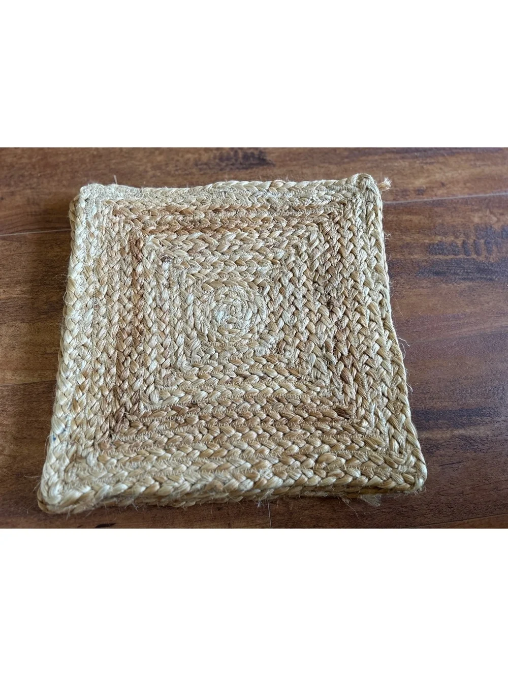 Set of 4 Square Braided Natural Fiber Coasters
